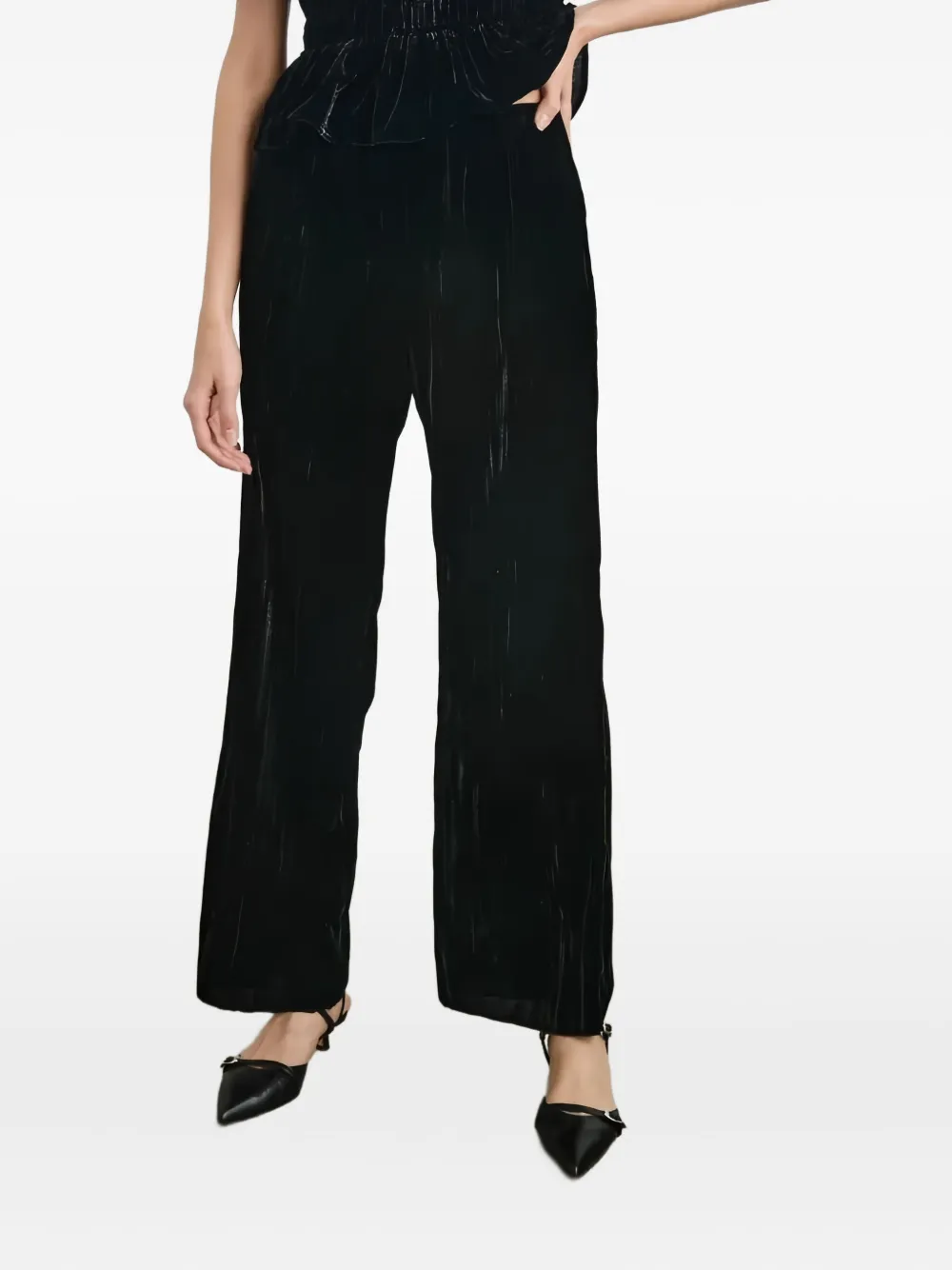 Rails Brissa Crushed-velvet Trousers In Blue