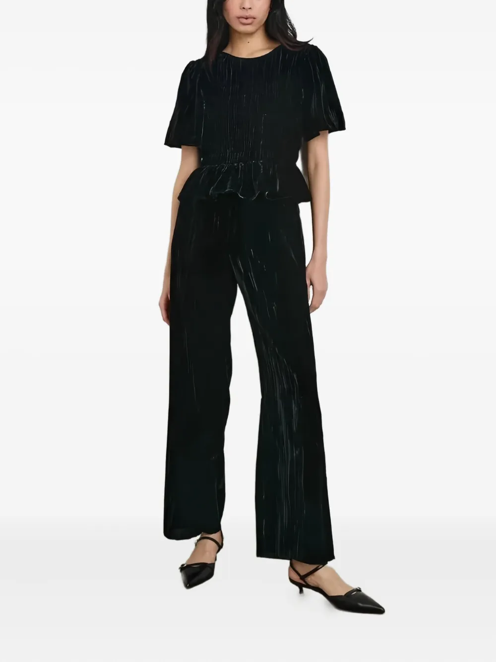 Rails Brissa crushed-velvet trousers - Zwart