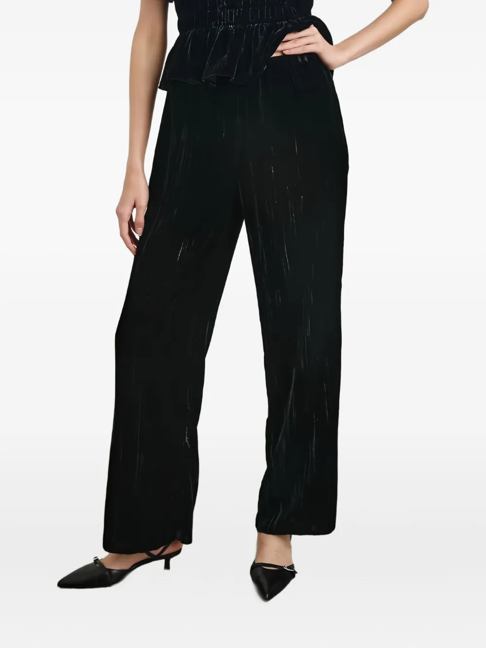 Rails Brissa Crushed-velvet Trousers In Blue