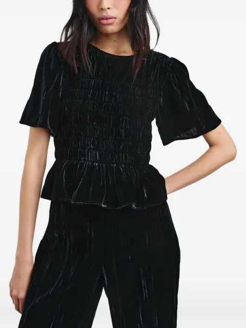 Rails Rosie smocked-ruffled blouse