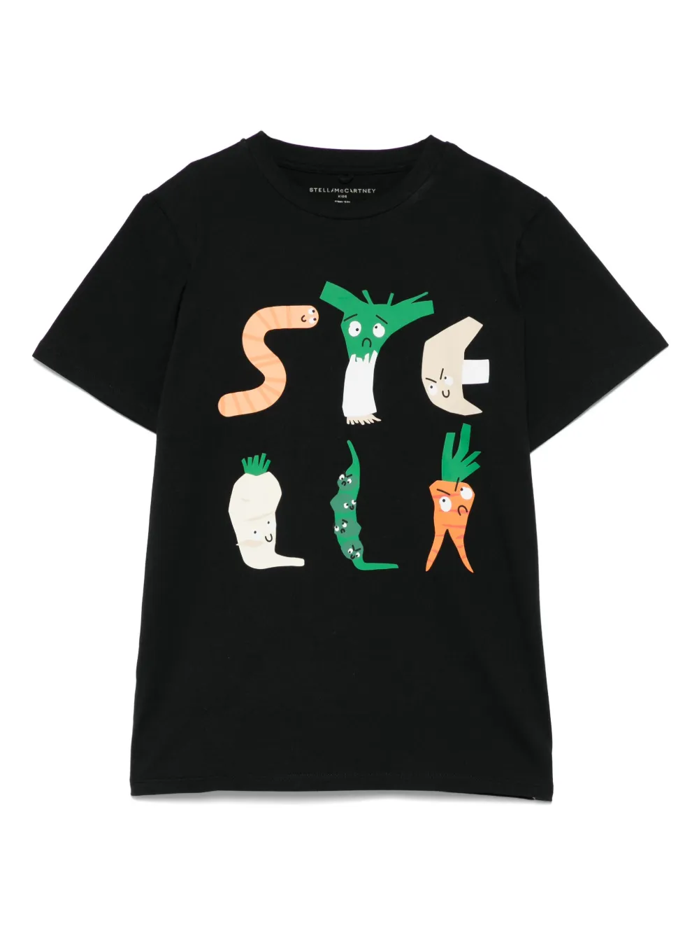 Stella McCartney Kids T-shirt met logoprint Zwart
