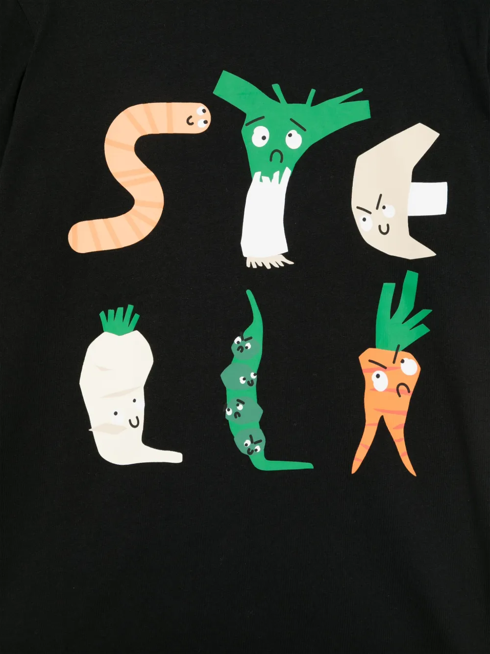 Stella McCartney Kids T-shirt met logoprint Zwart