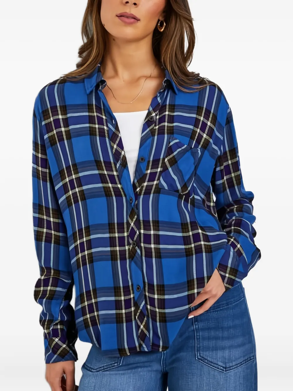 Rails Eloise plaid long-sleeve shirt - Blauw