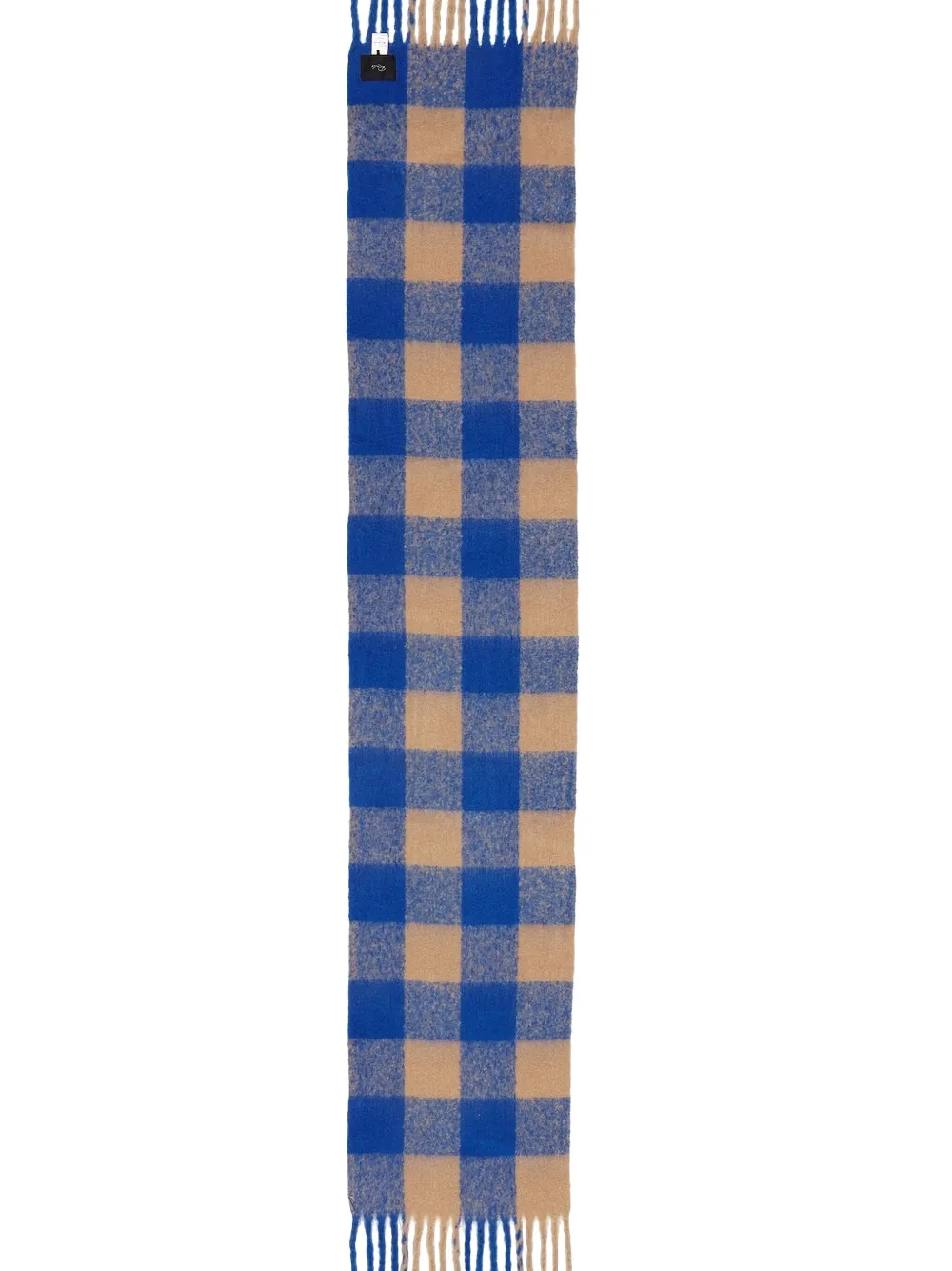 Rails gingham-check fringed scarf - Blauw