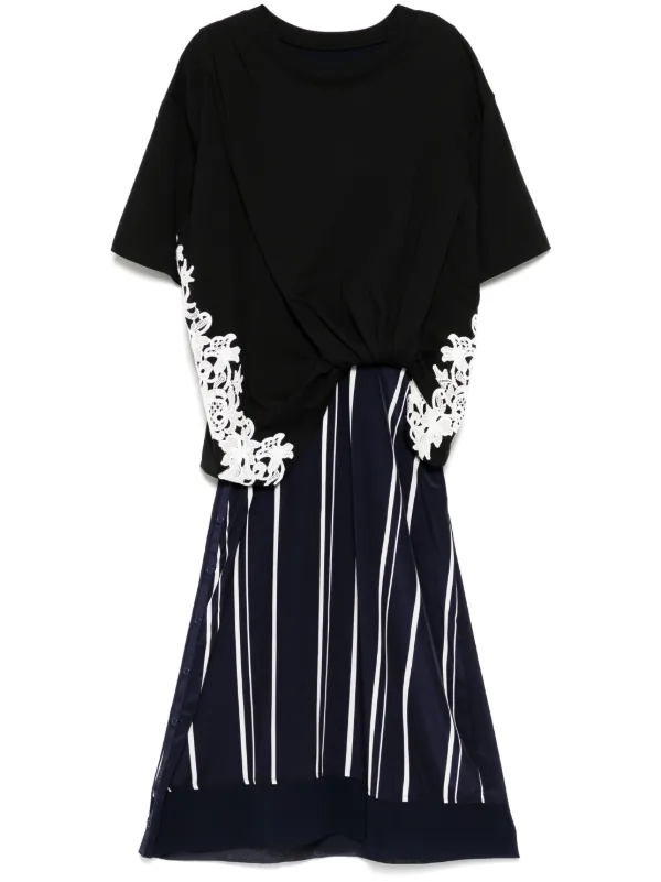 【3.1 Phillip Lim】ドレープTシャツドレス 3.1 Phillip Lim ドレープ Tシャツ コンビドレス | ブラック