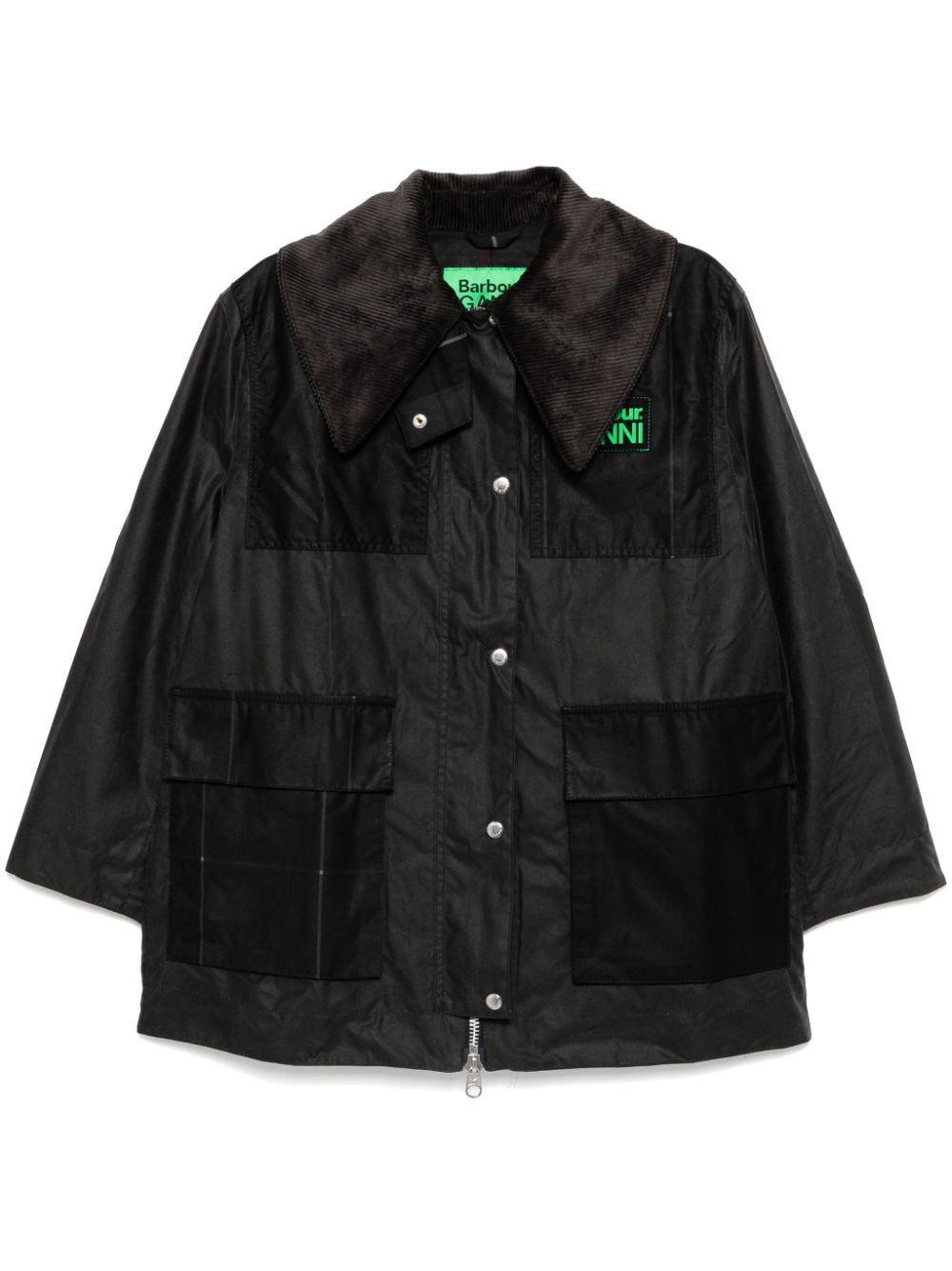 x Ganni waxed coat