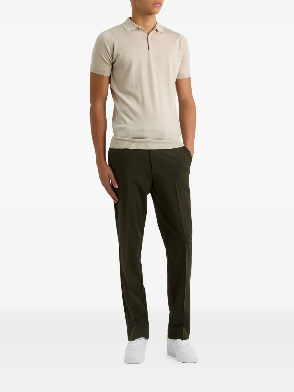 John Smedley Payton poloshirt Beige