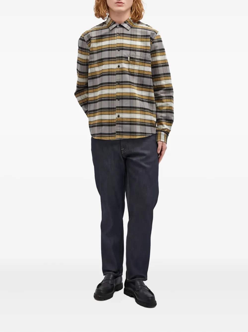 YMC plaid-pattern shirt - Grijs