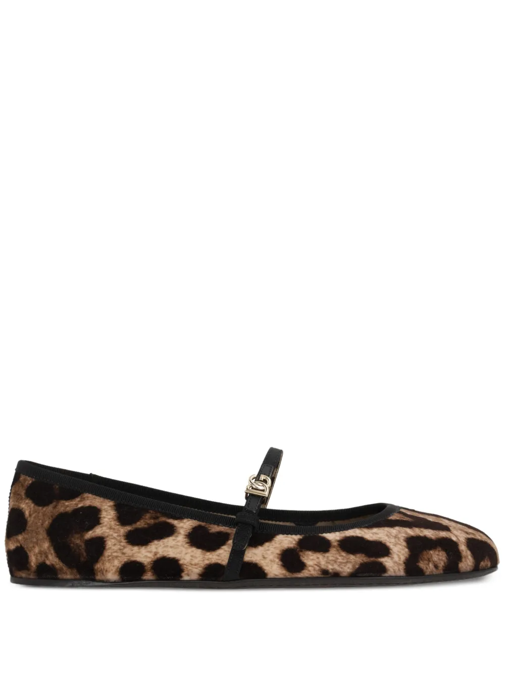 Dolce & Gabbana logo-buckle ballerinas Brown