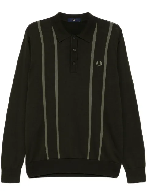 Fred Perry striped knit polo shirt
