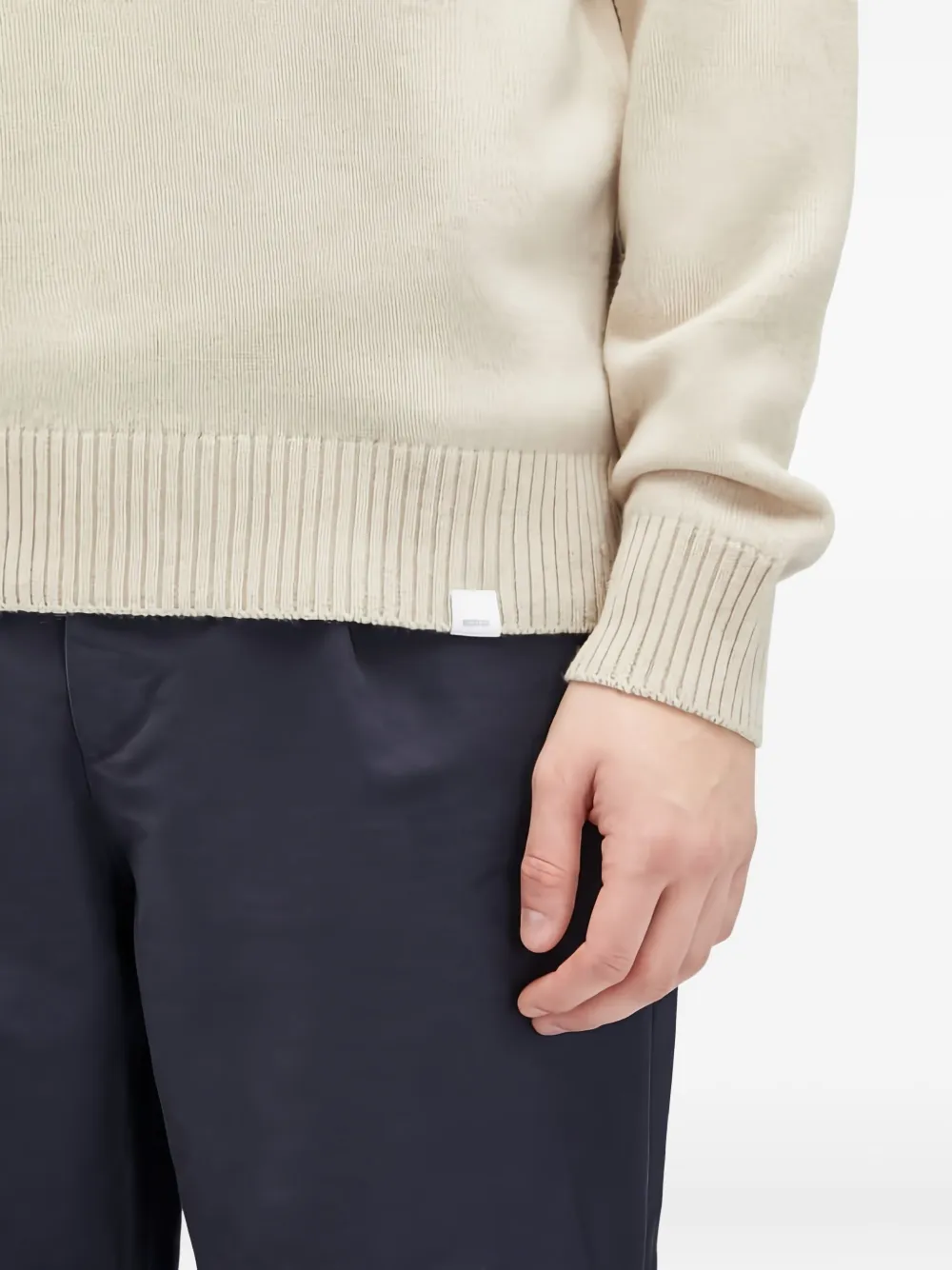 Norse Projects Trui van merinowol met ronde hals Beige