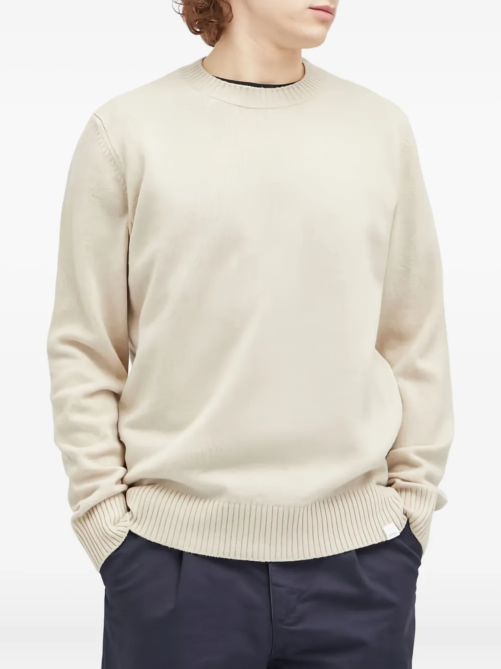Norse Projects Trui van merinowol met ronde hals Beige