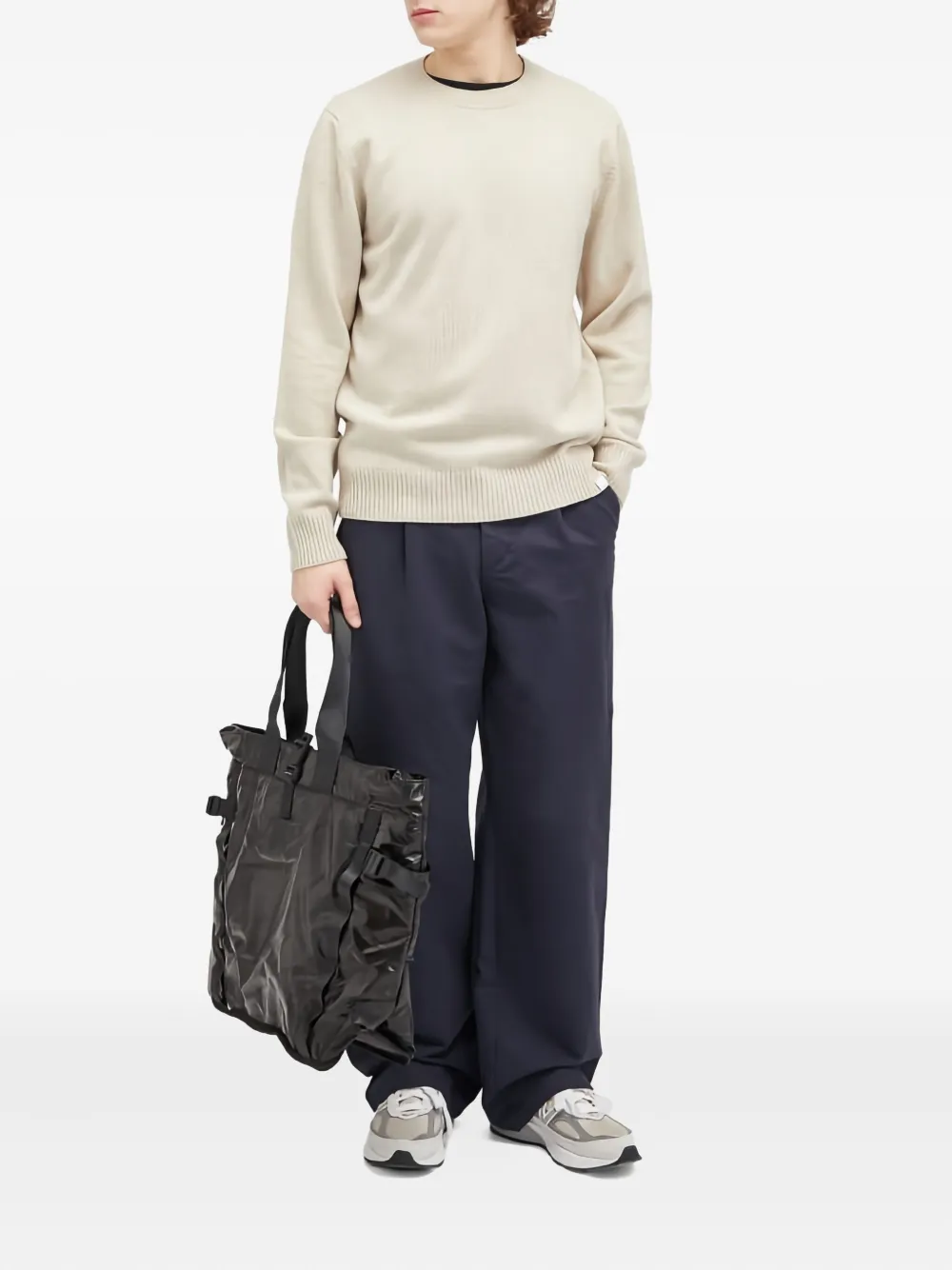Norse Projects Trui van merinowol met ronde hals Beige
