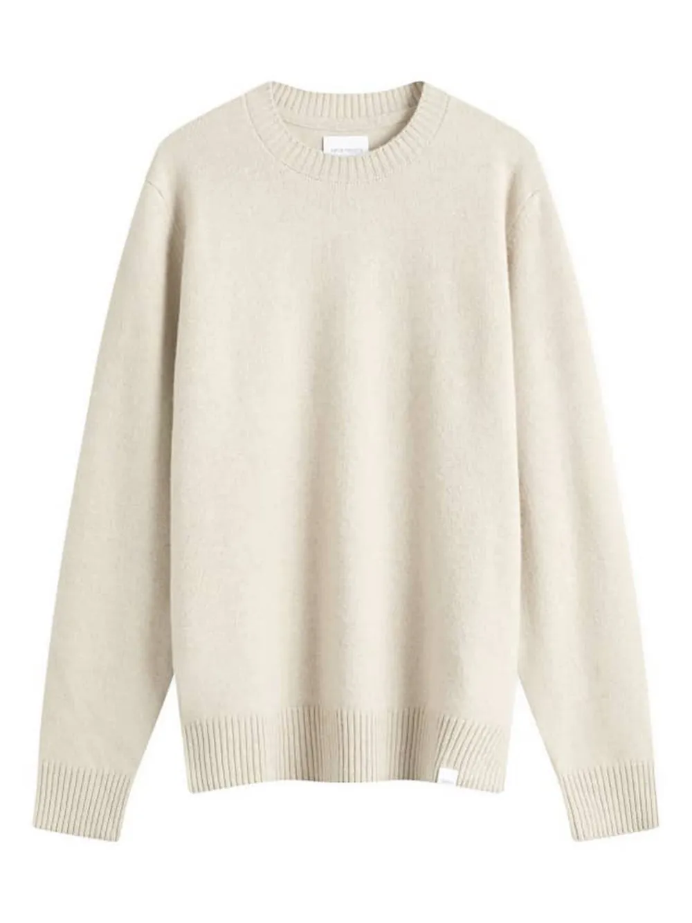 Norse Projects Trui van merinowol met ronde hals Beige