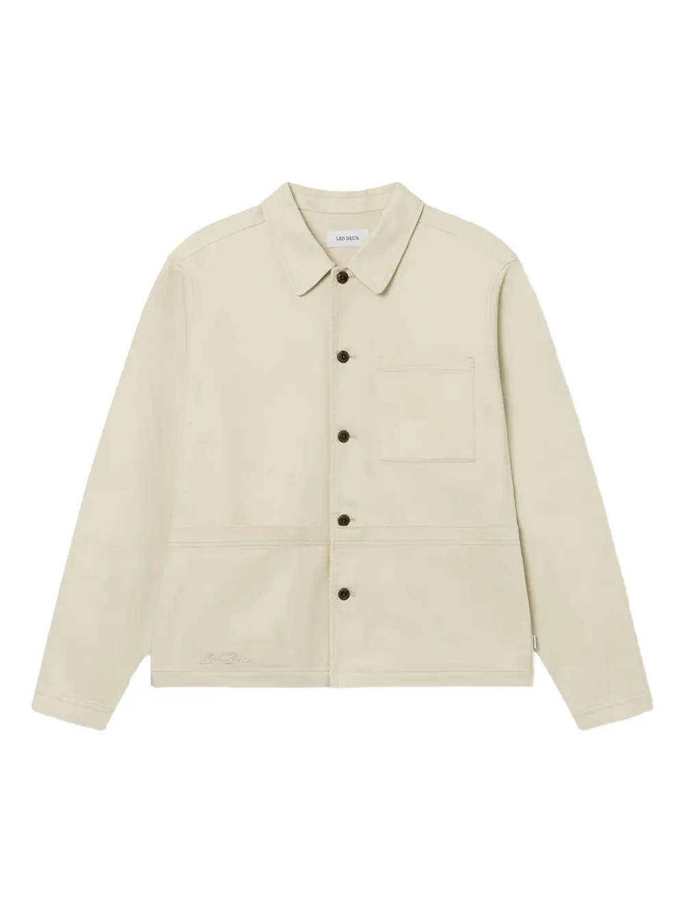 Les Deux Shirtjack met geborduurde bloemen Beige