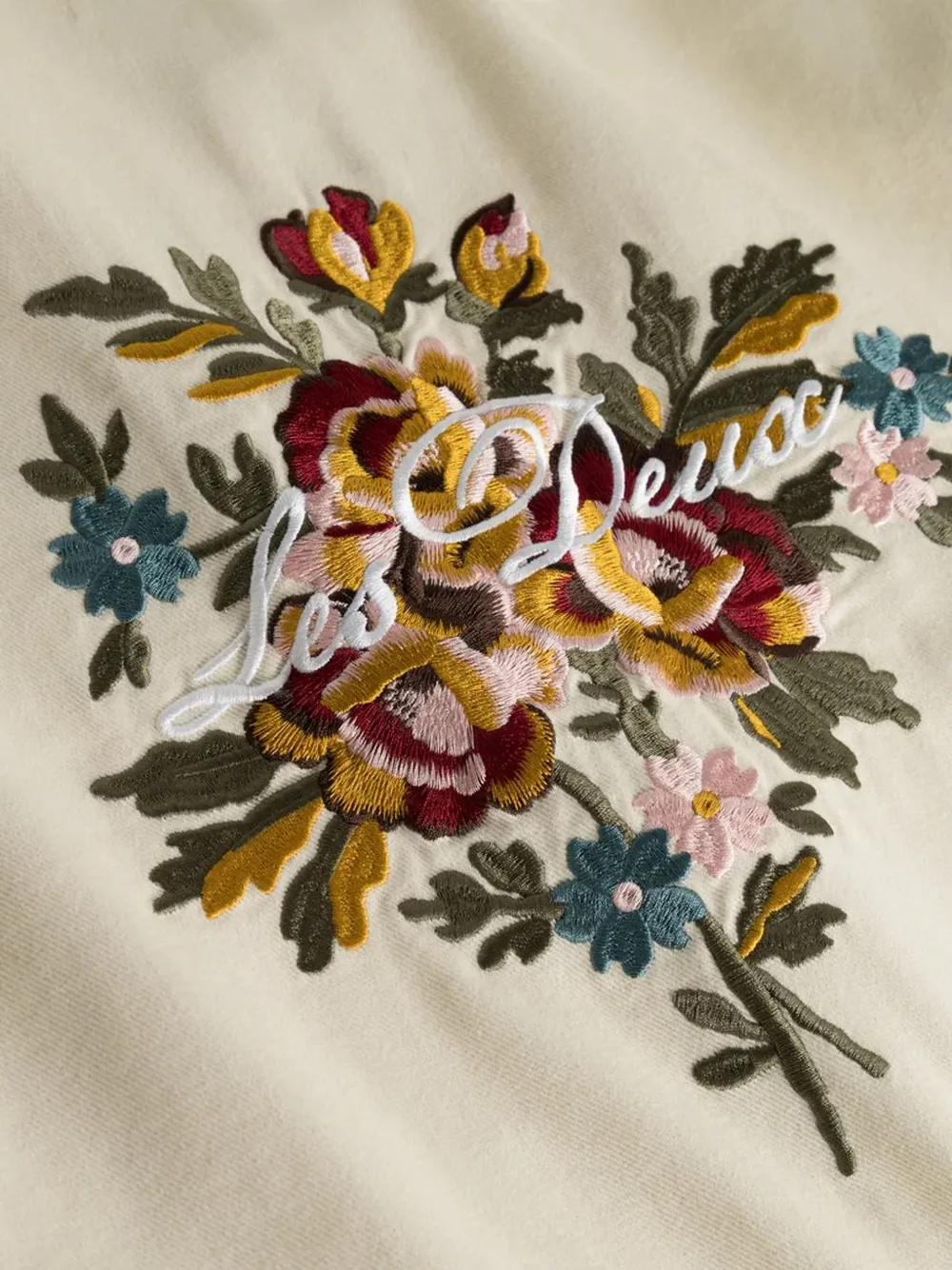 Les Deux Shirtjack met geborduurde bloemen Beige