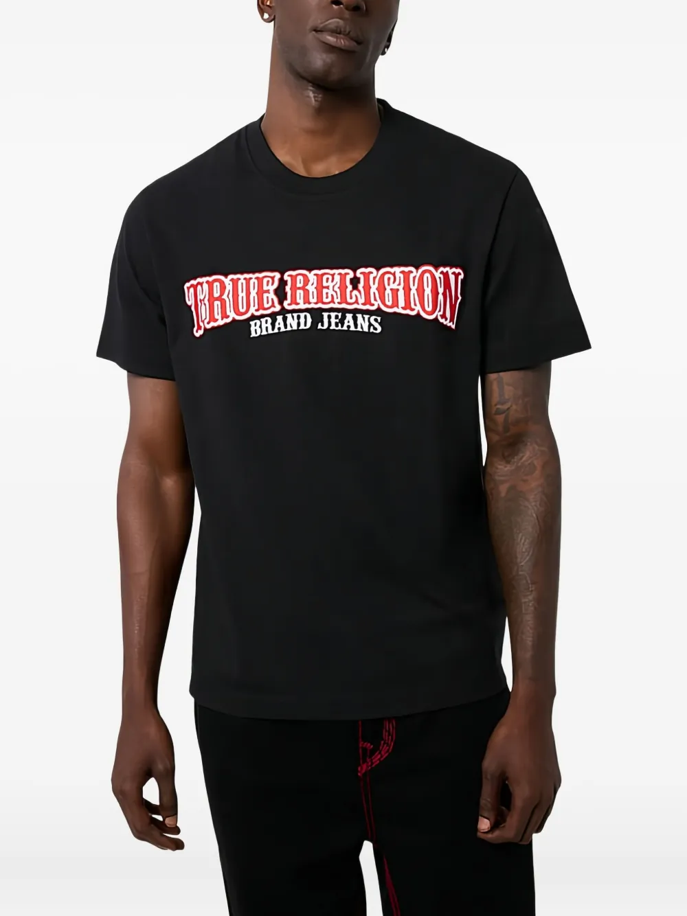 True Religion embroidered T-shirt - Nero