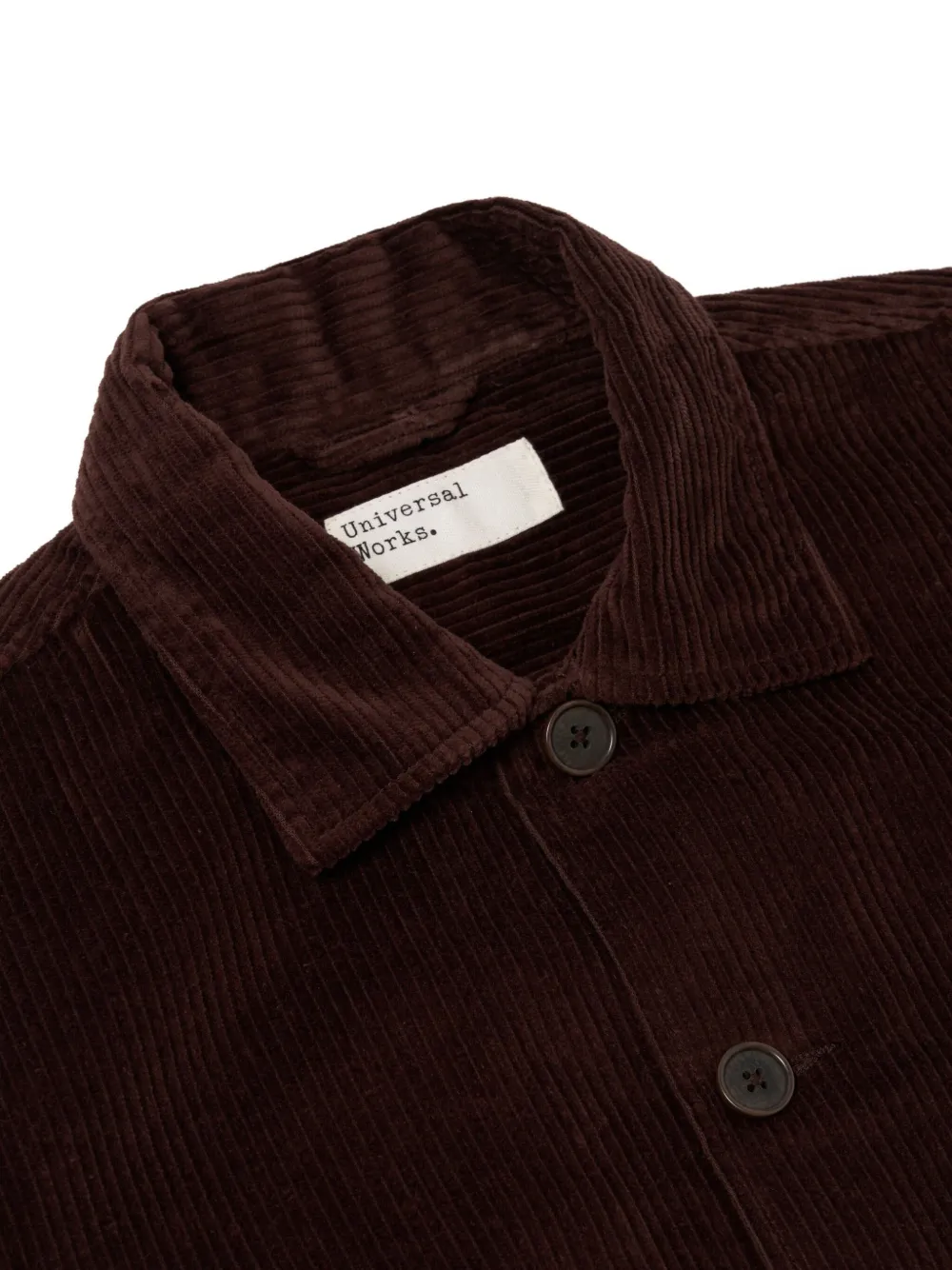 Universal Works Ribfluwelen jack met knoopsluiting Bruin