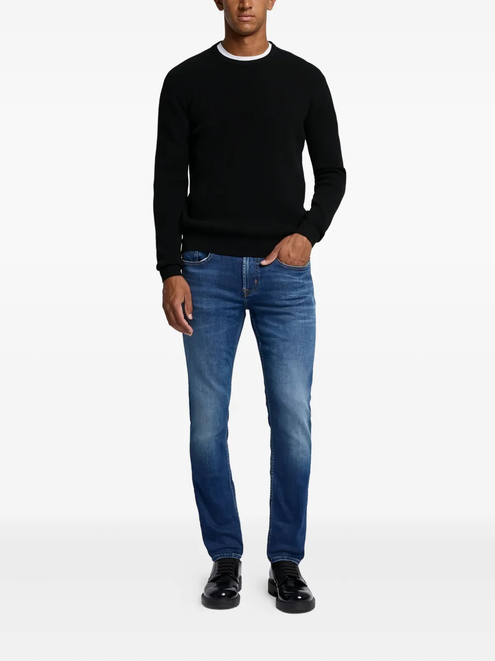 7 For All Mankind whiskering-effect jeans - Blauw