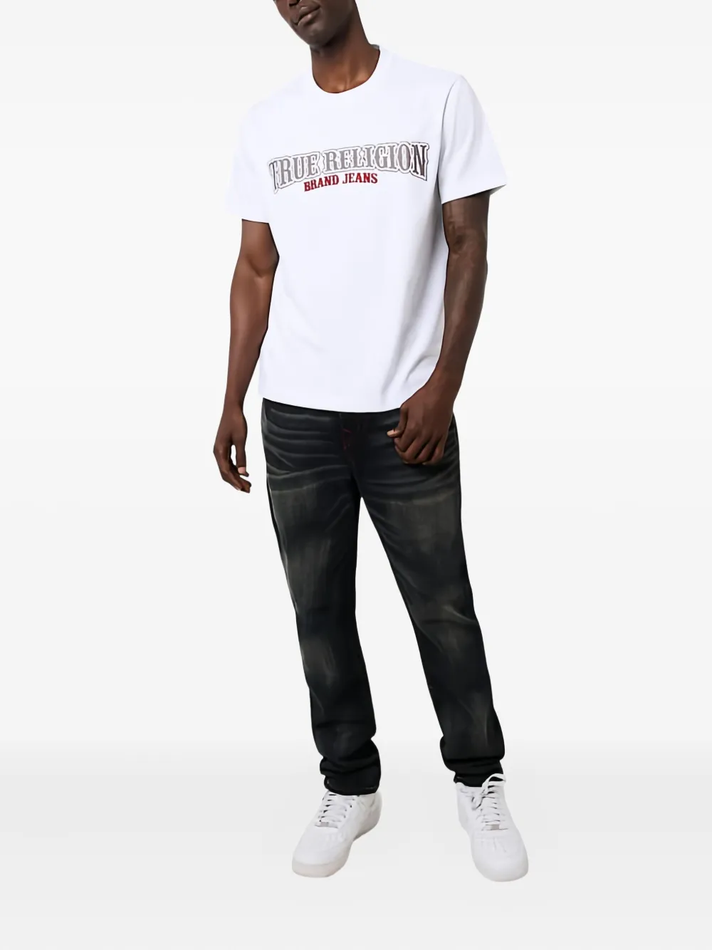 True Religion embroidered cotton T-shirt - Wit
