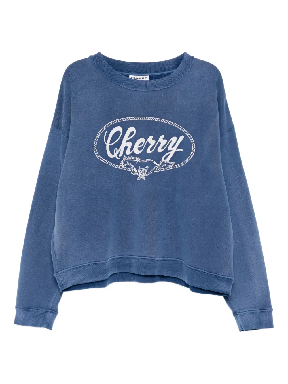 Cherry LA Felpa con logo ricamato - Blu