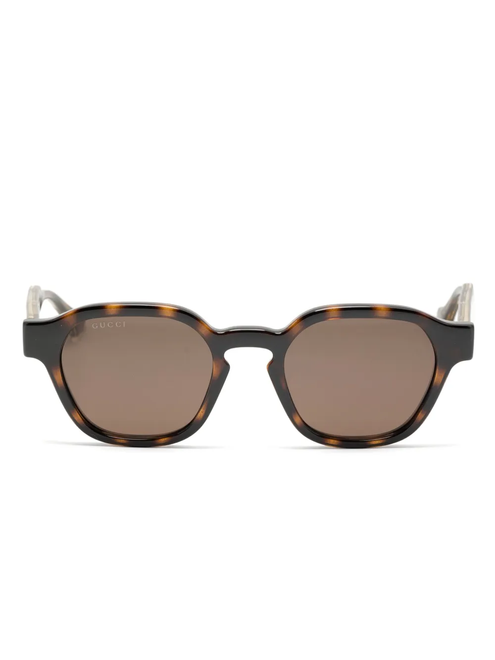 Gucci Zonnebril met rond montuur Bruin