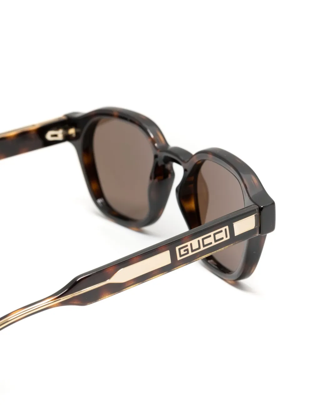 Gucci Zonnebril met rond montuur Bruin