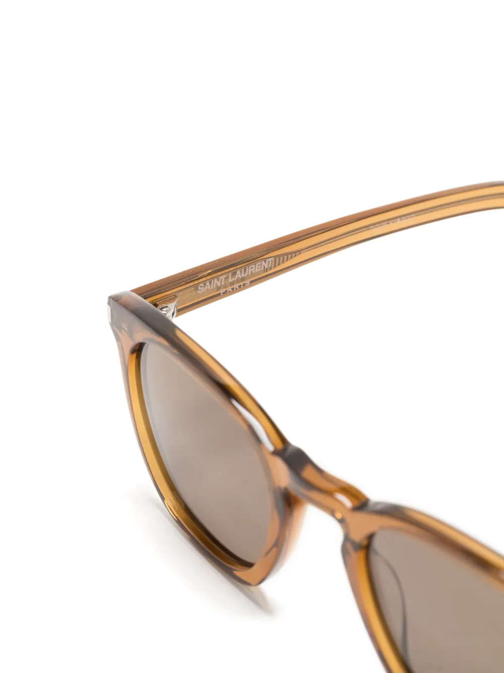 Saint Laurent Zonnebril met rond montuur Bruin