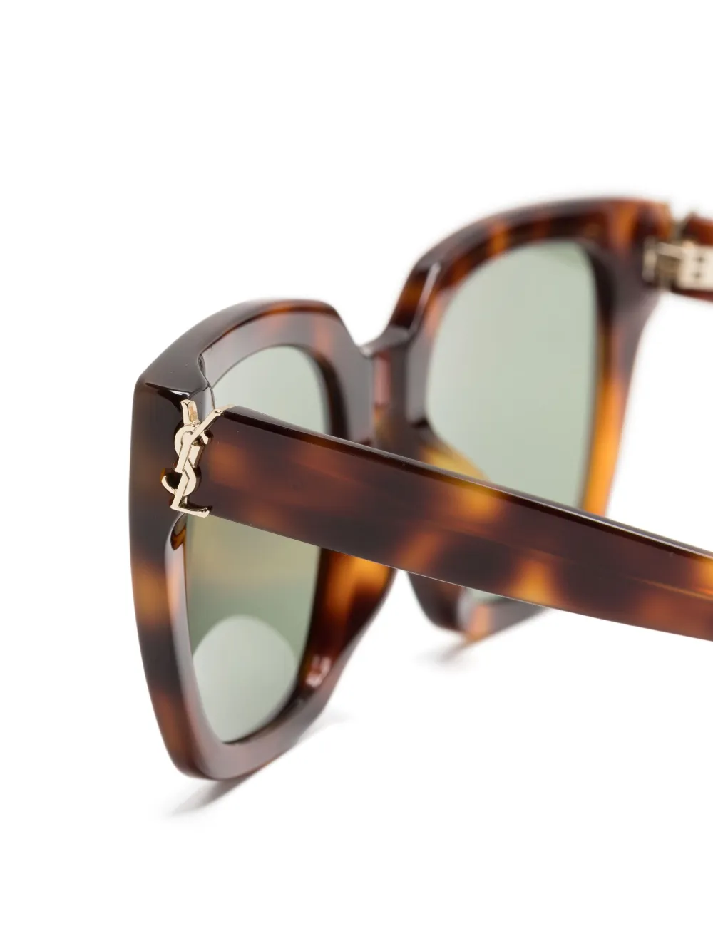 Saint Laurent Zonnebril met rond montuur Bruin