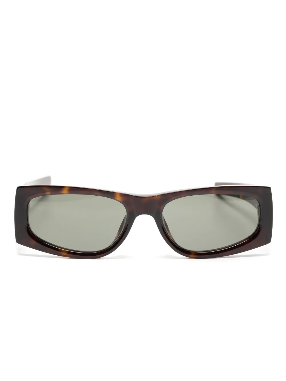 Saint Laurent Zonnebril met logo Bruin