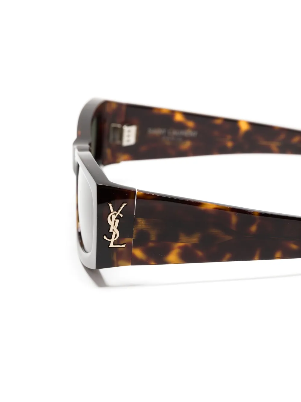 Saint Laurent Zonnebril met logo Bruin