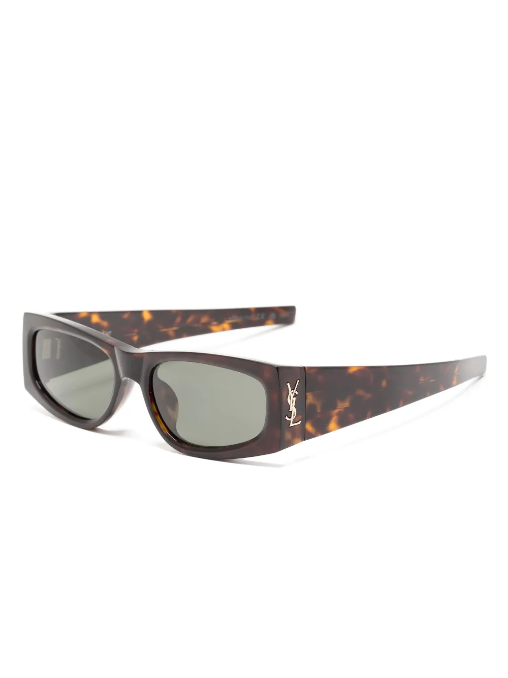 Saint Laurent Zonnebril met logo Bruin