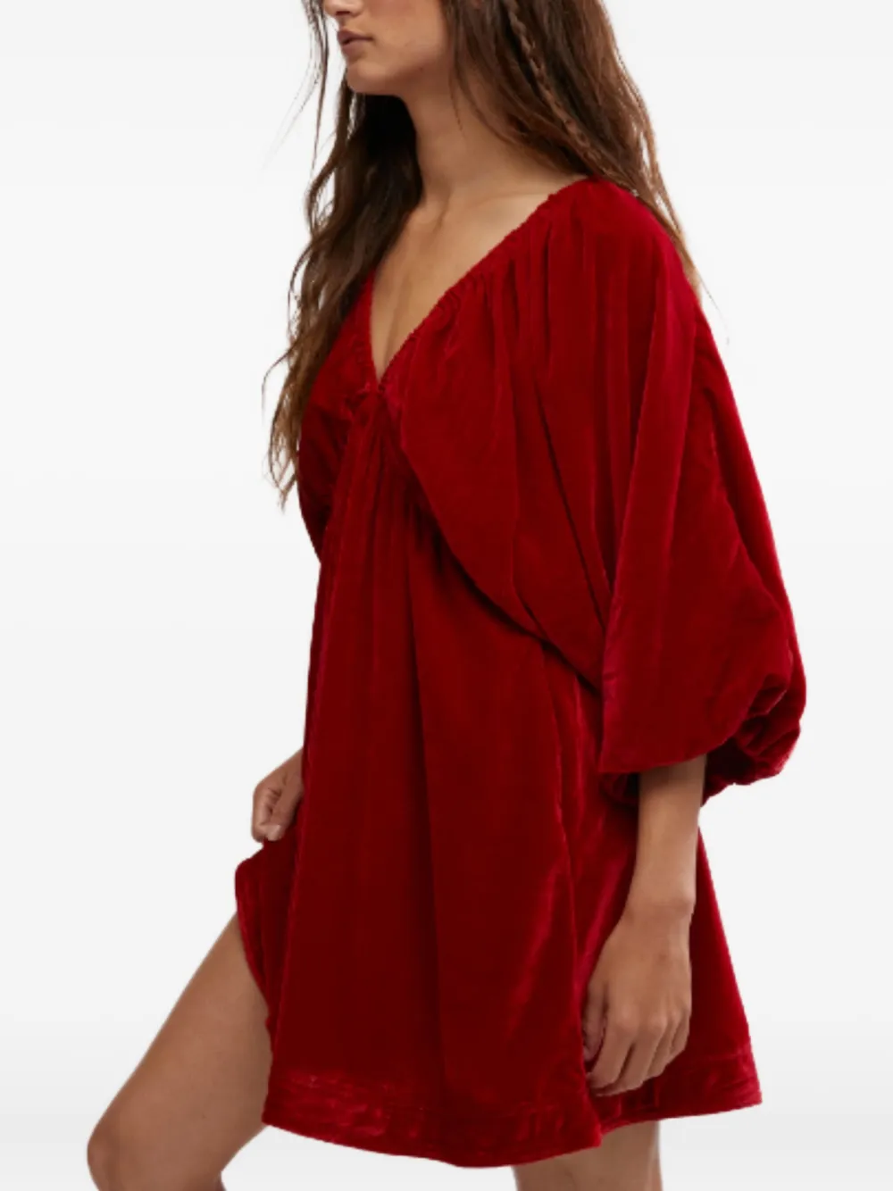Free People Portia fluwelen mini-jurk - Rood