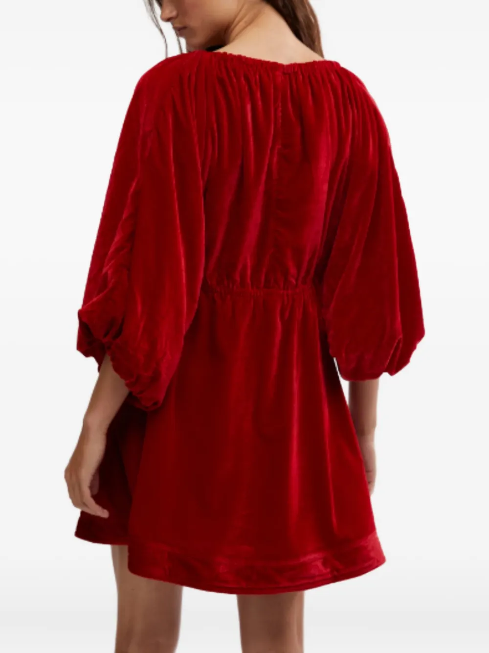 Free People Portia fluwelen mini-jurk Rood