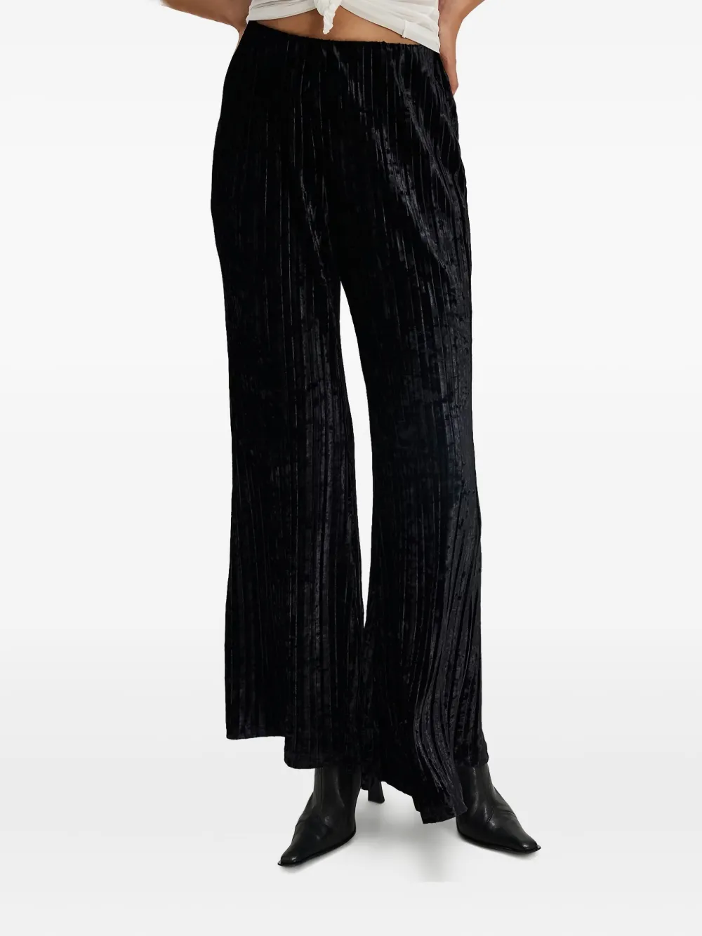 Free People Fluwelen flared broek Zwart