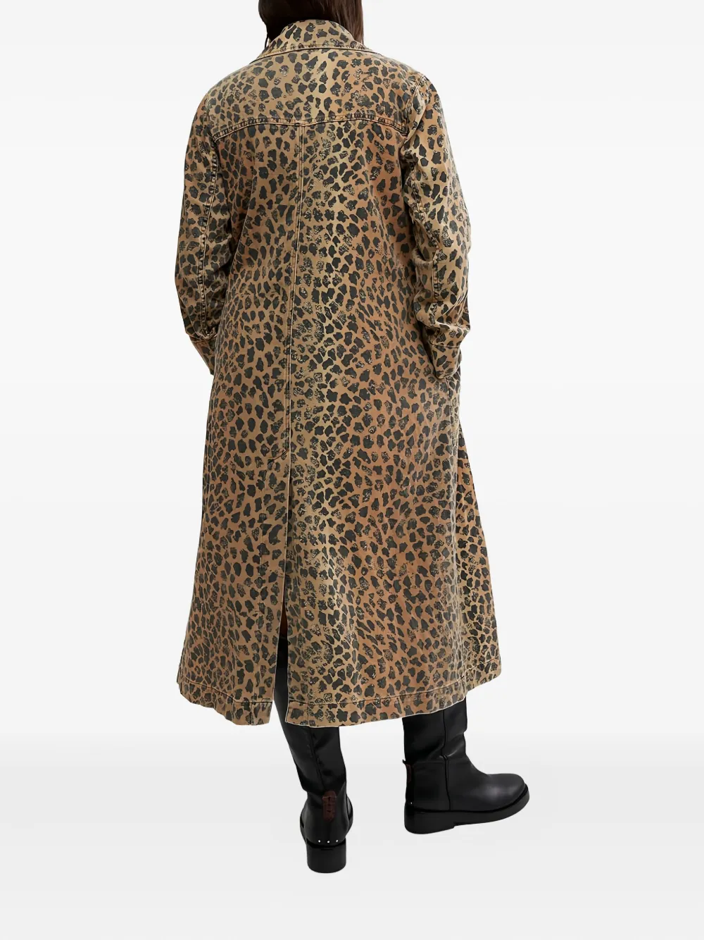 Free People C Monique leopard-print denim coat | Single Breasted Coats | Image 2