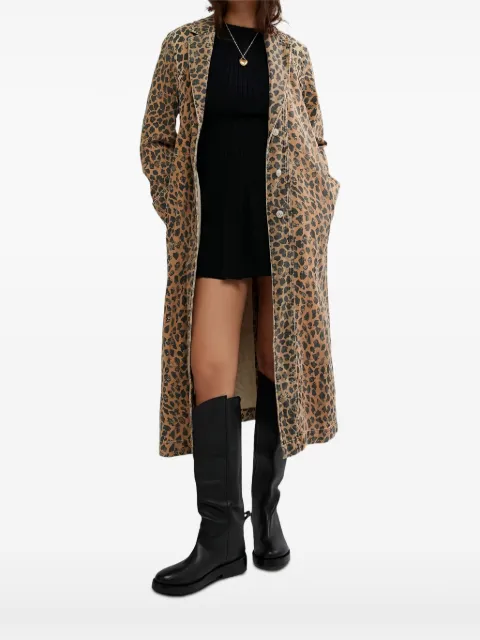 Free People C Monique leopard-print denim coat
