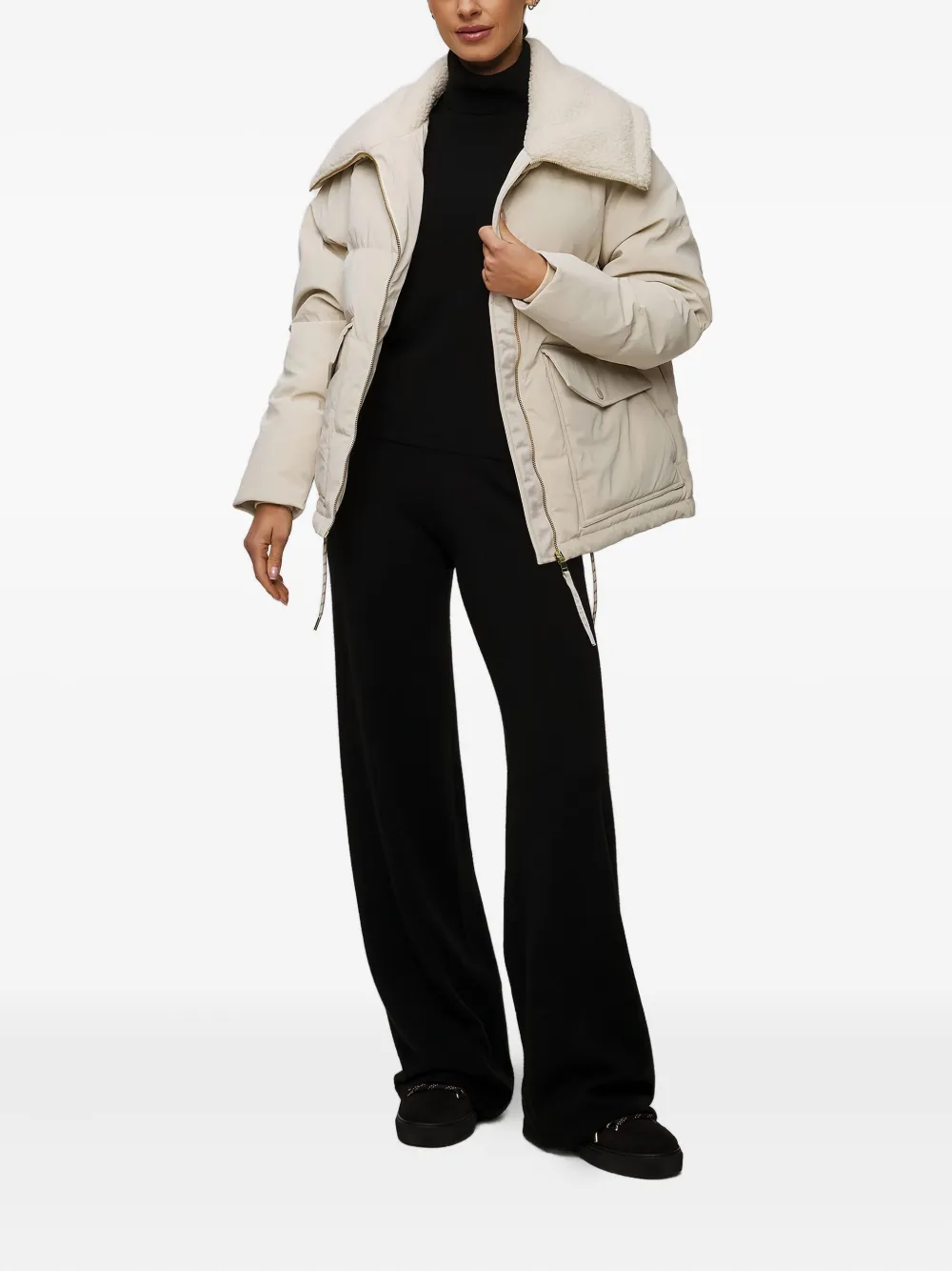 Varley Roseville puffer jacket Beige