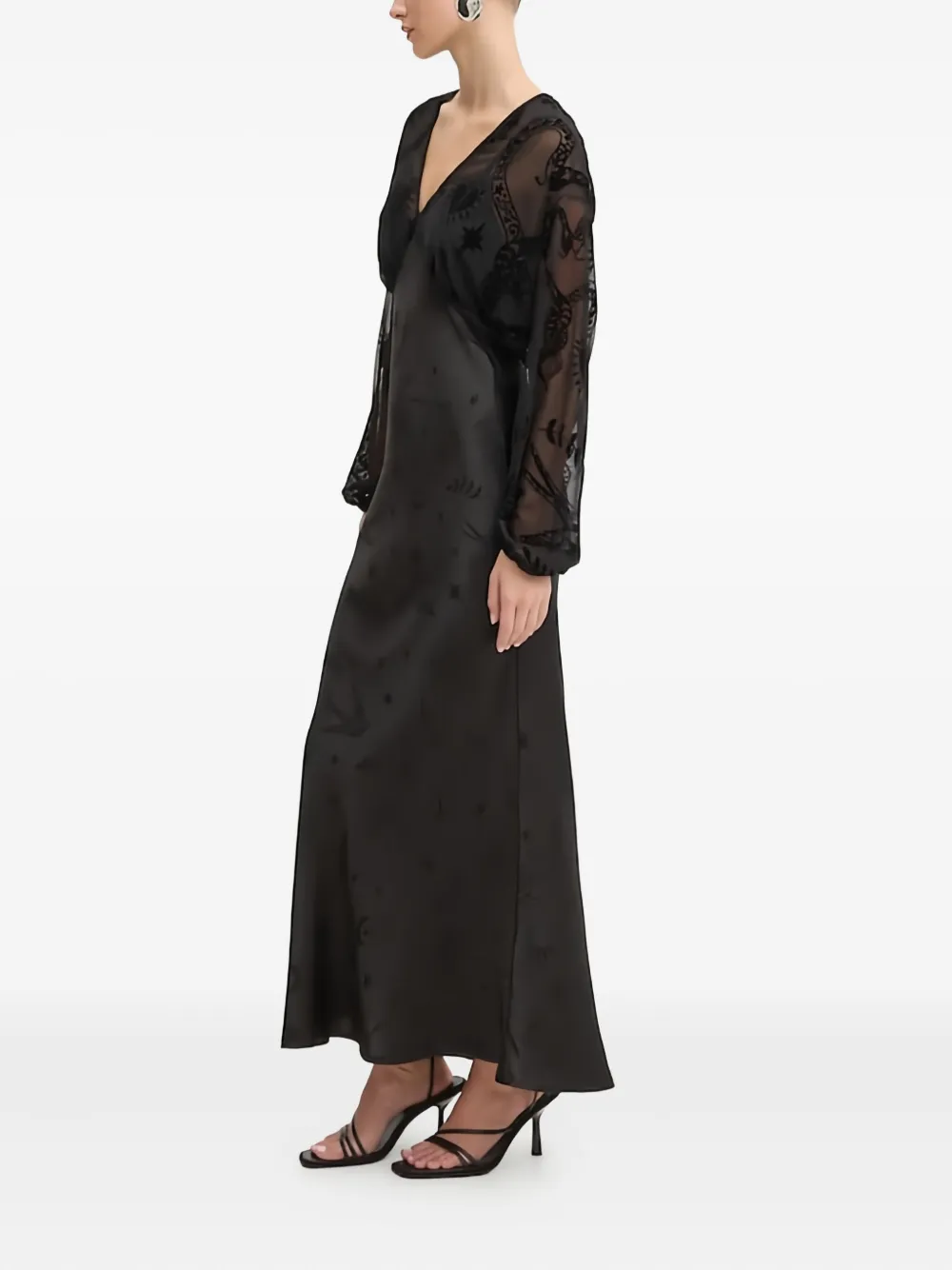 NEVER FULLY DRESSED velvet-embellished sheer-paneled maxi evening dress | Evening Dresses | Image 2