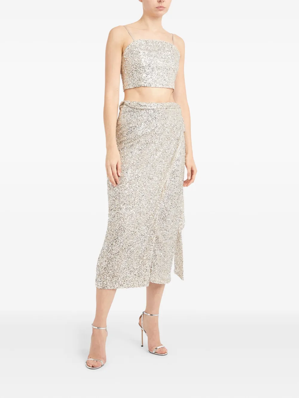 NEVER FULLY DRESSED sequin wrap asymmetric skirt | Asymmetric & Draped Skirts | Image 2