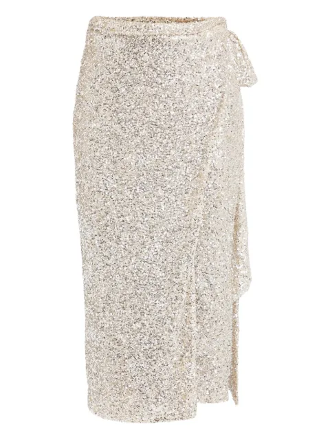NEVER FULLY DRESSED sequin wrap asymmetric skirt