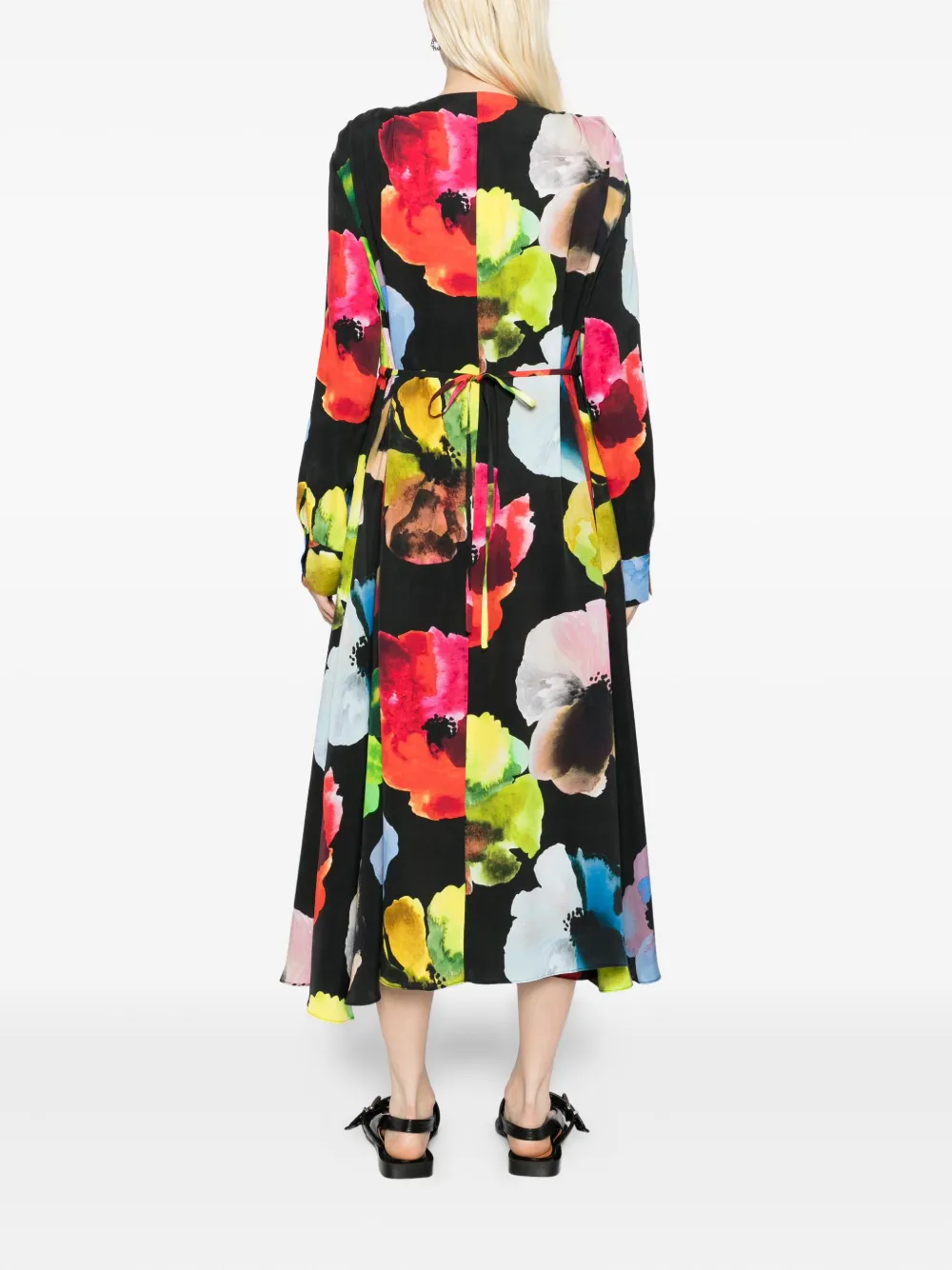 Stine Goya Jurk met bloemenprint Zwart