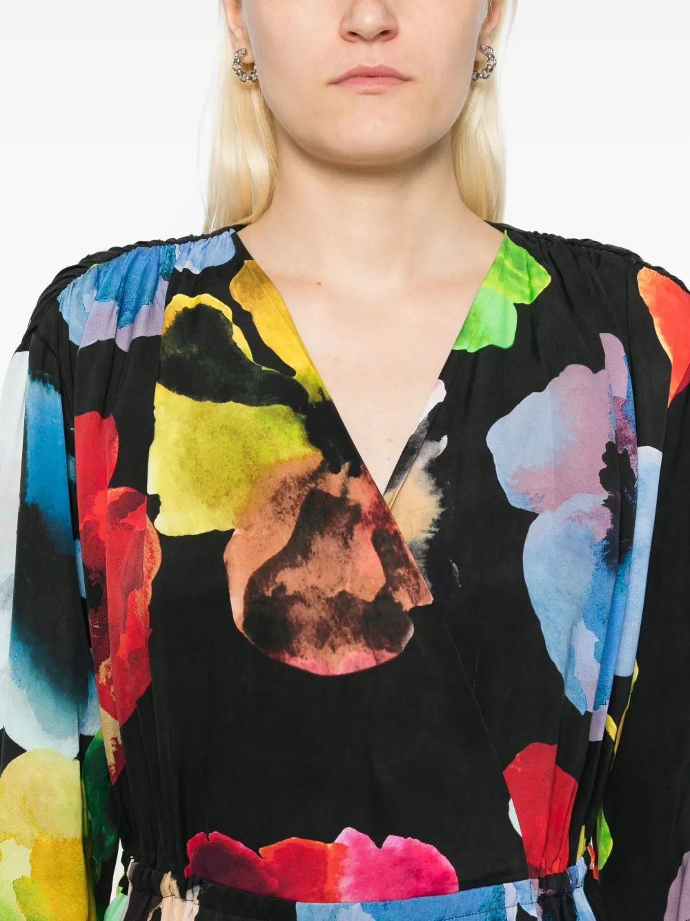 Stine Goya Jurk met bloemenprint Zwart