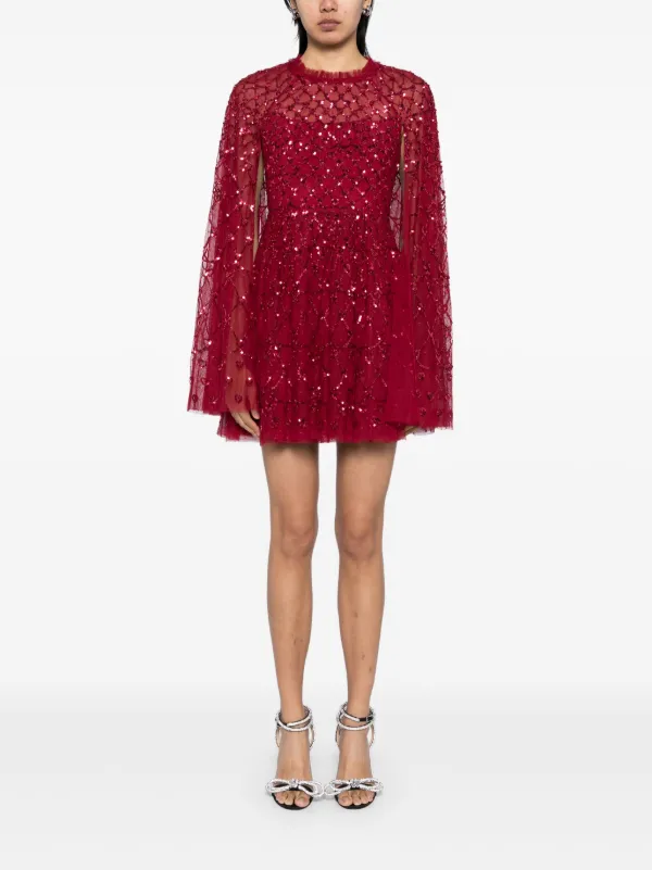 Needle & Thread Heart Lattice Micro Mini Dress | Red | FARFETCH