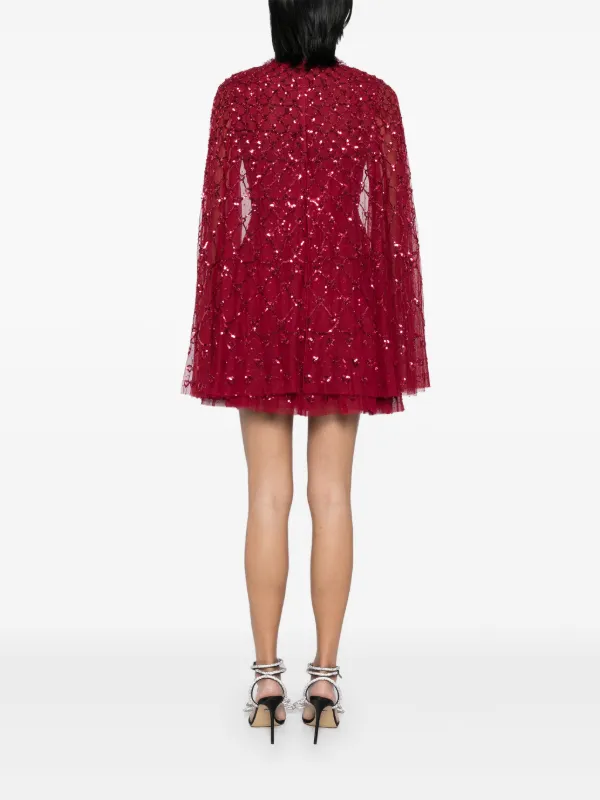 Needle & Thread Heart Lattice Micro Mini Dress | Red | FARFETCH