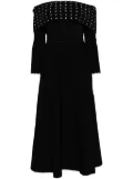 Needle & Thread embellished bardot knit dress - Black