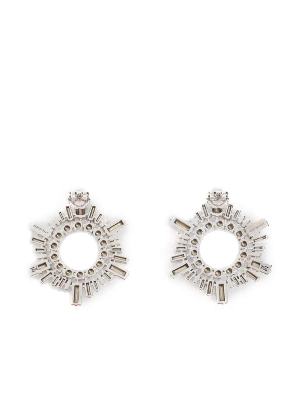 Amina Muaddi crystal earrings - Zilver