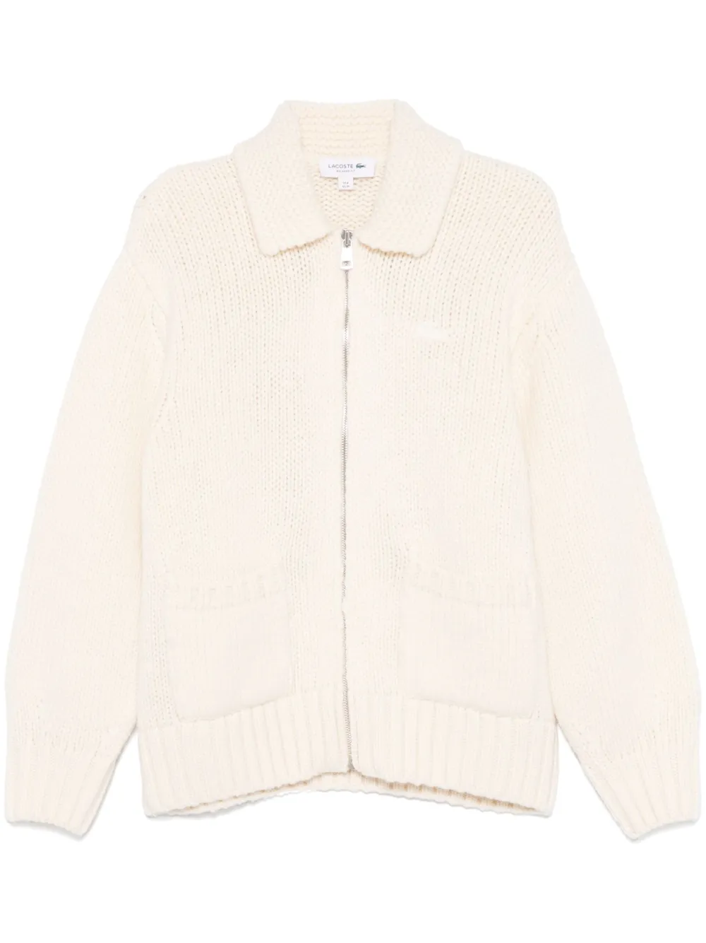 Lacoste Cardigan met sjaalkraag casual fit White Heren