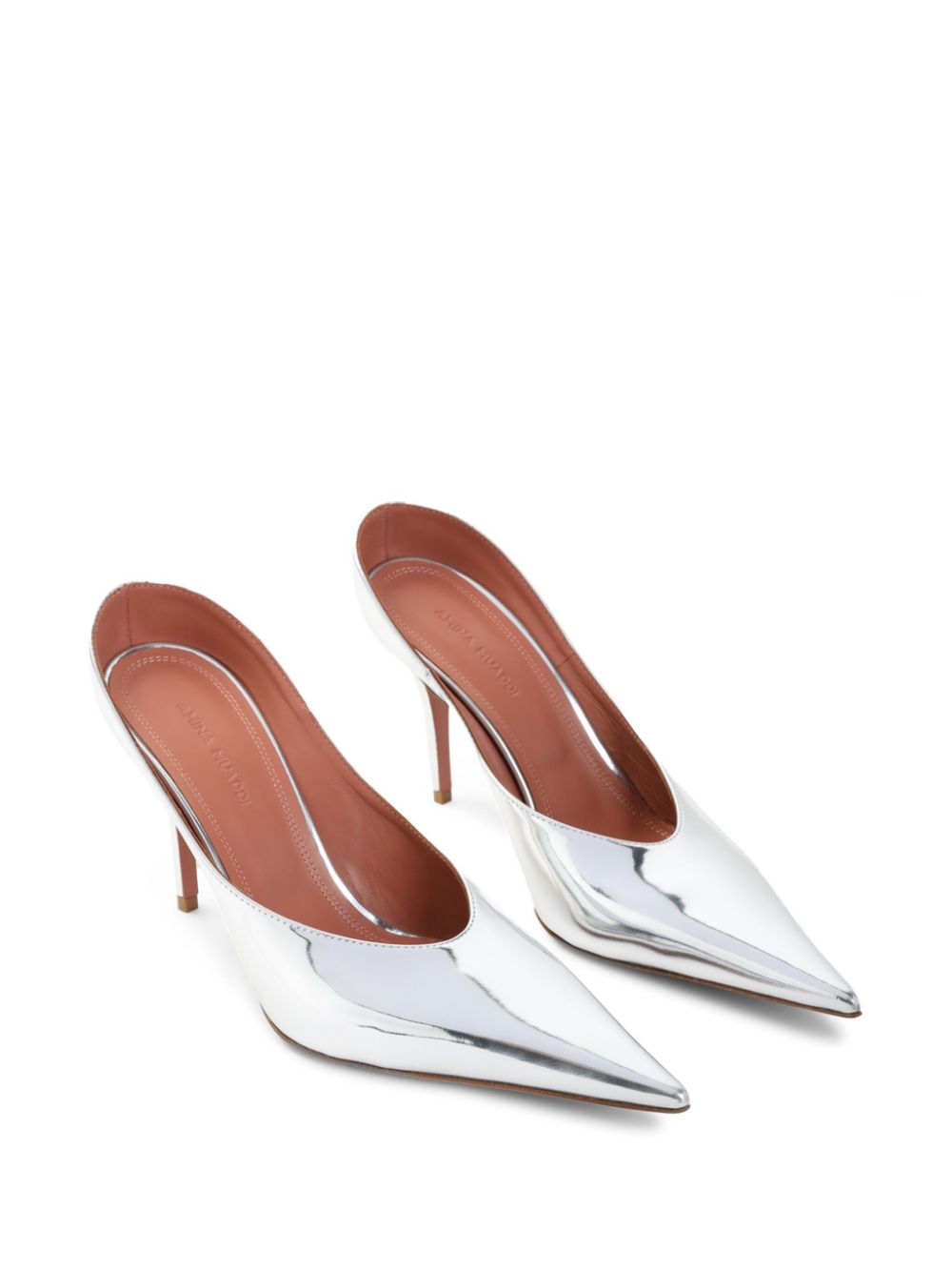 Amina Muaddi 105mm Anok mules - Zilver