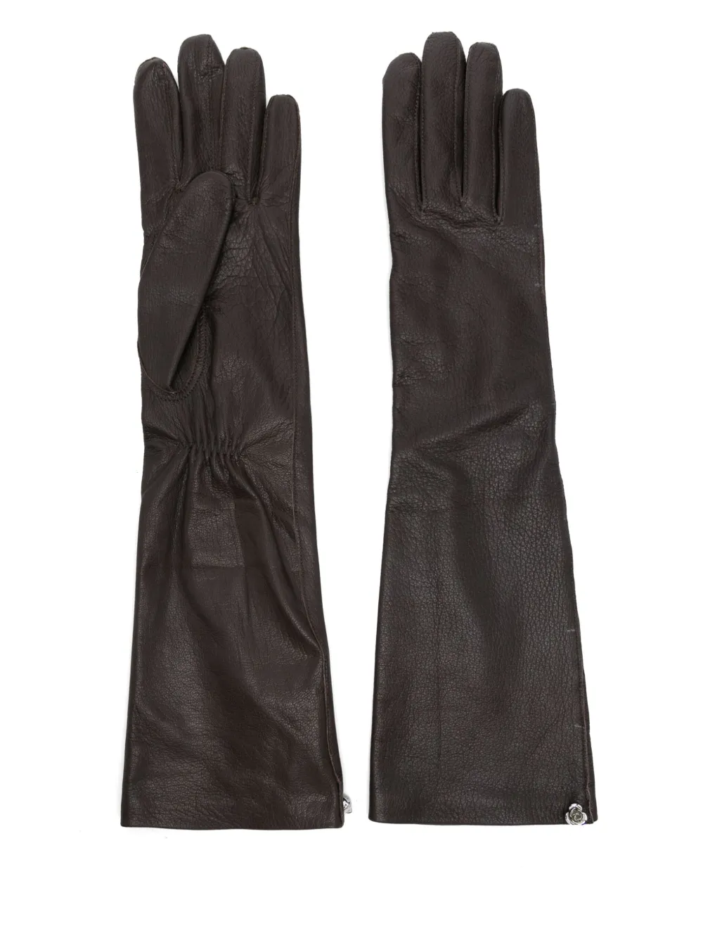 Magda Butrym Handschuhe aus Leder mit Rosendetail | Braun | Image 1